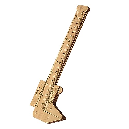 BUTIFULSIC Wooden Ruler Caliper for Boys and Girls Math Learning Tool Portable Scale Ruler Pink