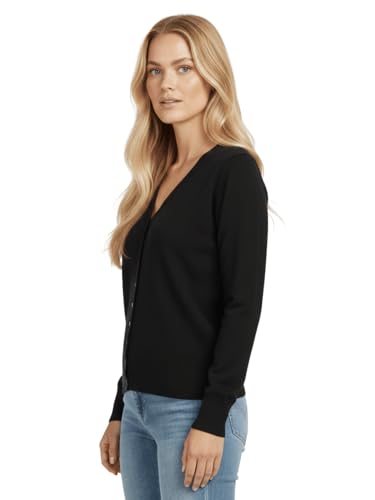 Image of YEMAK Women's Knit Cardigan Sweater - Long Sleeve V-Neck Basic Classic Casual Button Down Knitted Soft Lightweight Top