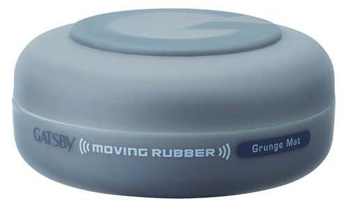 Gatsby Moving Rubber - Grunge Mat, Strong Holding Power, Matte Finish, Non-Sticky, Non-Shine, Paraben Free, Anytime Re-Stylable Hair Wax, 80gm