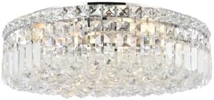 Elegant Lighting 2030F20C/RC Maxim Collection 6-Light Flush Mount Royal Cut Crystals with Chrome Finish
