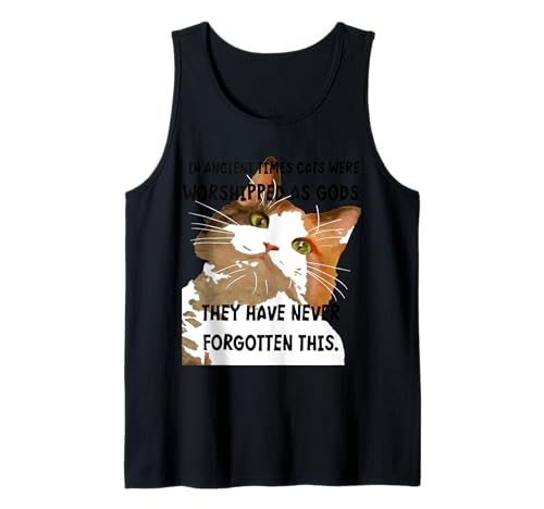 En la antigüedad, los gatos eran adorados como dioses Calico Cat Camiseta sin Mangas