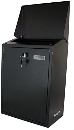 Buckingham 40064 Wall Mounted Large Steel Lockable Mail, Post, Letter Box, Weather Resistant, Black