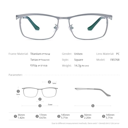 Image of FONEX Pure Titanium Glasses Frame Men Square Eyeglasses Optical Eyewear F85775