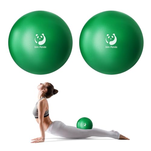 Slim Panda Pelota de gimnasia pequeña, 23 – 25 cm, pelota de pilates con pajita hinchable, pelota de yoga suave, pelota hinchable para terapia de personas mayores, casa, fitness, entrenamiento de
