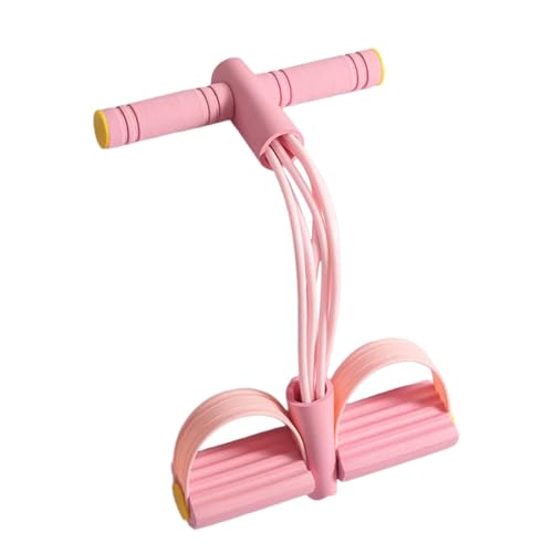 STARTIST ペダル抵抗バンドエクササイズバンド、全身ワークアウト、6チューブテンションロープヨガテンションロープ、腹部、ストレッチ用, ピンク