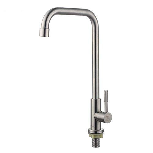 Robinet d'eau froide pivotant en acier inoxydable 304 brossé pour évier