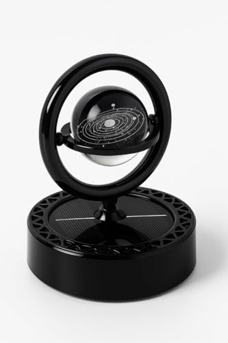 Image of Solar Car Air Freshener Rotating Aromatherapy Diffuser - 3D Crystal Ball, Long-Lasting Fragrance for Car Interior Decor