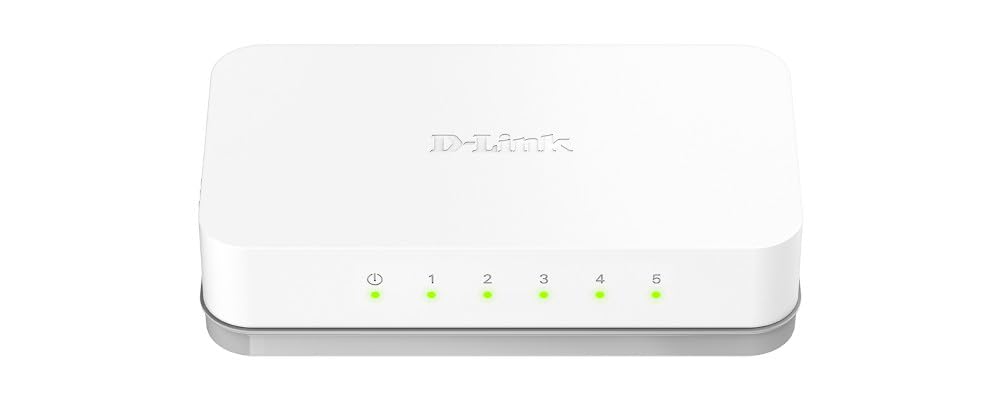 D-Link GO-SW-5E 5-Port Ethernet Easy Desktop Switch (10/100 Mbit/s, automatische MDI/MDIX-Erkennung) weiß