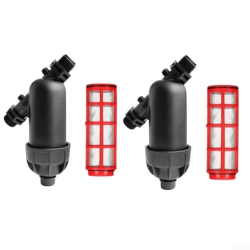 HEIBTENY 2 filtros en Y de riego por goteo con pantalla de acero inoxidable de malla 120, 3/4 pulgadas y 1 pulgada para filtro de agua en línea NPT para manguera de jardín, agricultura y uso