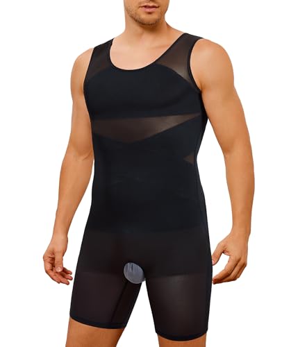 TAILONG Mens Shapewear Tummy Control Full Body Shaper Sleeveless Compression Shirt Men Bodysuit Fajas Para Hombres
