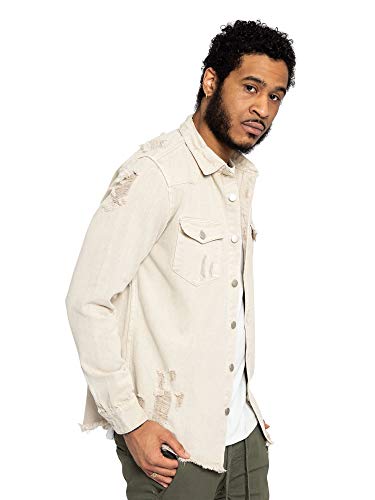 Image of VICTORIOUS Men's Distressed Denim Jacket