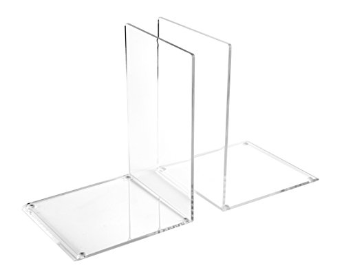 Osco Abe-3 Large Acrylic Bookend - Clear (Pack of 2)