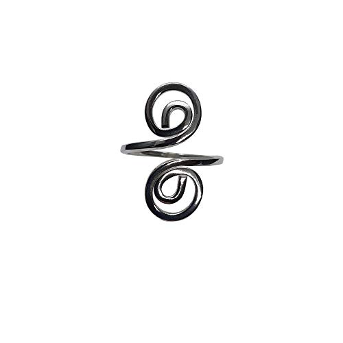 Bague en argent sterling 925 véritable au design spirale raffiné