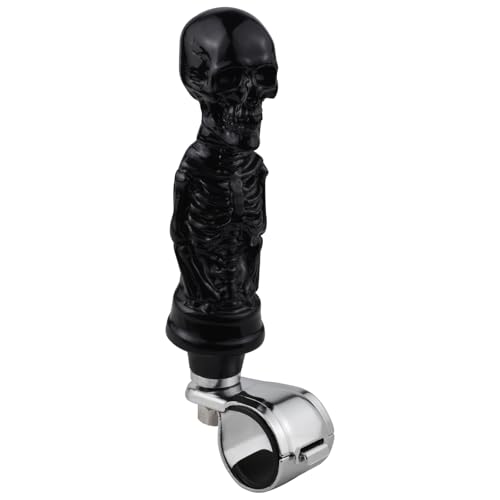 Abfer Skull Steering Wheel Spinner Boosters Car Turning Asisting Knobs Black Suicide Knob for Lawn Mowers, Forklifts, Tractors