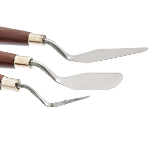 EVINIS 5Pcs Stainless Steel Spatula Palette Knife Painting Mixing Scraper Set,3D Print Removal Tool - Thumbnail 2