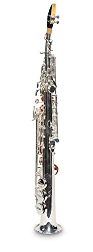 Original SYMPHONIE WESTERWALD DESIGN Sopransaxophon/Sopran Saxophon, echt versilbert, inkl. Luxus-Hartschalenkoffer und Zubehör, Neu