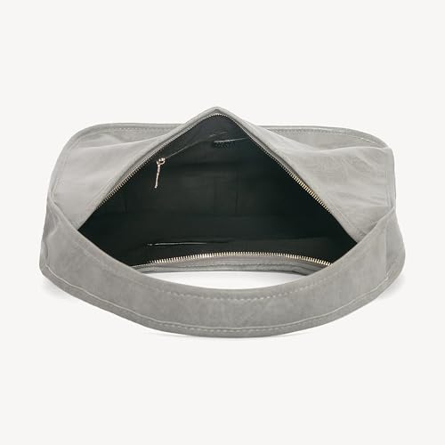 Image of NEWBELLA Hobo Purse, PU Leather Shoulder Bag, Tote Handbag for Work and Travel (Quartz Grey)