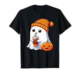 Halloween Costume Ghost drinking pumpkin Men Women girls T-Shirt