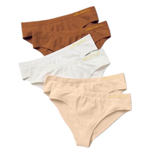Yellowberry Girls 6pk Quality Seamless Hipster Underwear with Bonded Seam (XS, Sunset)