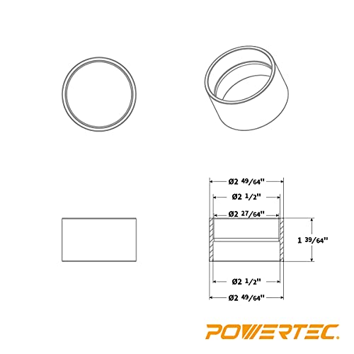 POWERTEC 70234 Rohrkupplung, 6,4 cm, transparent