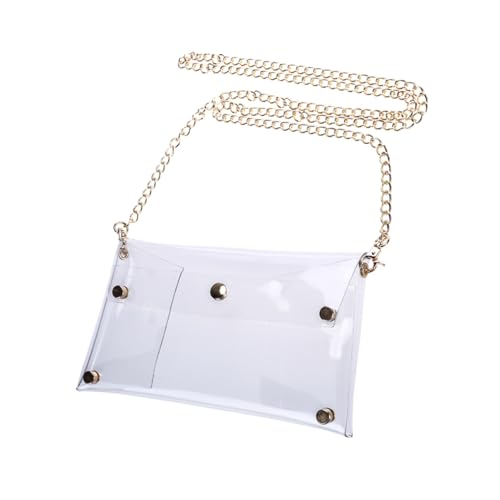 GALPADA Fashion Clutch Shoulder Bag Crossbody Bag with Chain Strap Handbag Purse for Women (Transparent Color)