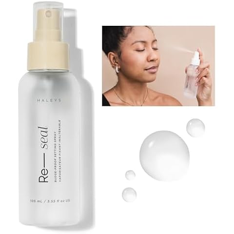 Re-seal Setting Spray - 16-Hour All-Day Hold - Prebiotics & Antioxidants - Oil-Control Hydrating Setting Spray - Ultra-Fine Mist for Natural Finish - Lightweight, Non-Sticky Formula by Haleys Cover