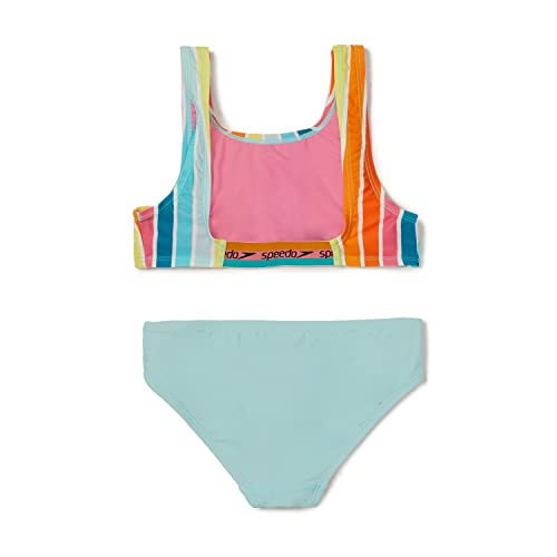 Speedo Girl's Swimsuit Two Piece Bikini Set Aqua Splash2