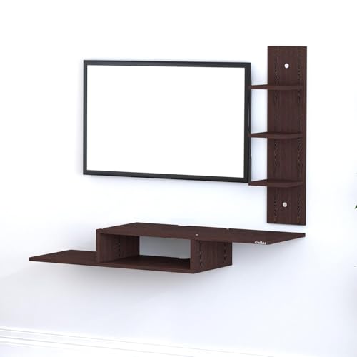 Image of Anikaa Engineered Wood LED Light TV Unit Wall Mounted TV Unit Wall TV Stand TV Cabinet for Living Room, Set Top Box Stand - Wenge (D.I.Y - Do-It-Yourself) Ideal for Up to 43 inch Inches