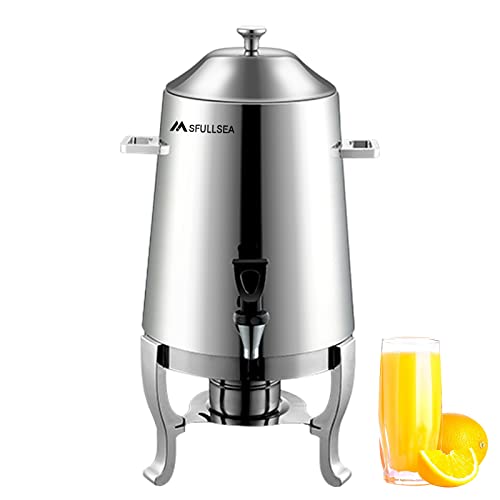 Hot Beverage Dispenser Chafer 13L Stainless Steel Coffee Chafer Urn Hot Coffee Chafer Urn Beverage Dispenser For Coffee Chocolate Juice Tea Hot & Cold Drinks About 50Cup (13L) #TOP4
