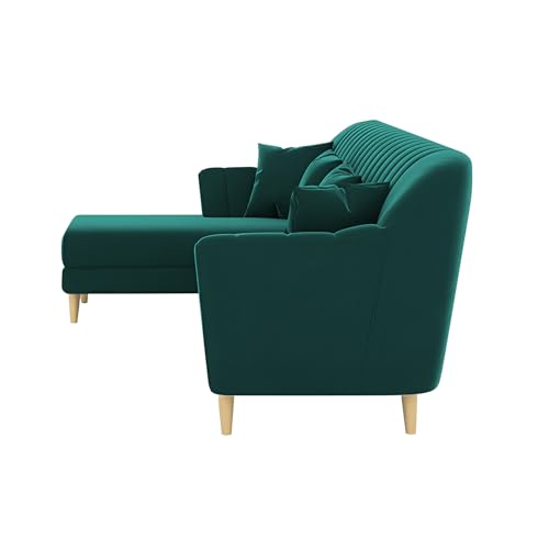 Image of Atticus LHS 6 Seater L Shape Sofa Set for Living Room (Pine Fabric) Premium Fabric Sofa Set
