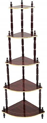Image of Set of 5 Shelves /Tier MDF Wall corner stand for living room, Floor Standing, Brown Finish (Need to Be Assemble - DIY)