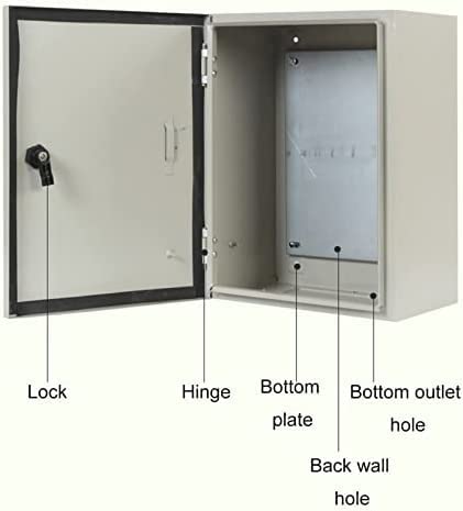 Caja de conexiones eléctrica Caja De Conexiones Eléctricas Impermeable, Cubierta Con Bisagras For Gabinete Eléctrico De Acero Con Cerradura Y Placa De Montaje, Caja De Proyectos For Uso En Interiores