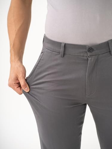 Image of The Pant Project Luxury Cotton Chinos Pants for Men | Stylish Slim Fit Men's Wear Trousers for Office or Party | Mens Fashion Dress Trouser with 2 Way Stretch