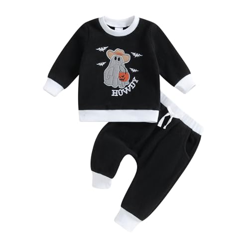 Image of FOCUSNORM Toddler Baby Boy Fall Outfit Mama's Boy Letter Embroidery Sweatshirt Top Elastic Pants Set Cute 2pcs Winter Clothes