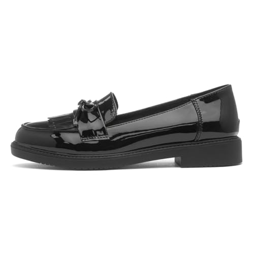 Lilley Womens Black Patent Loafer - Size 6 UK - Black