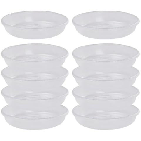 HugeDE 10 Pcs Clear Plant Saucer Trays Cover