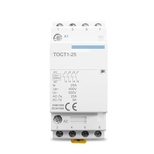 Contacteur modulaire domestique TOCT1 4P 25A 2NO 2NC 220V sur rail Din pour tableau électrique
