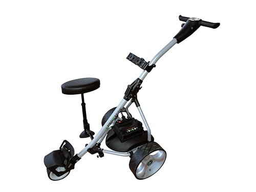 Pro Kaddy Carro de Golf eléctrico S2G Plata Digital con Asiento removible,USB y batería de Litio de 18 amperios