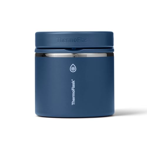 Image of ThermoFlask Insulated Food Jar with Leakproof Lid (20 oz, Navy) - Stainless Steel Food Containers for Hot & Cold Meals, Lunch, Soup & Snacks