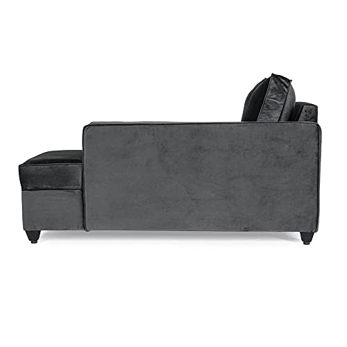 Image of Wakefit Sofa Set | 3 Year Warranty | Sofa 3 Seater, 3 Seater Sofa for Living Room, Wooden Sofa Set, 3 Seater + Right Aligned, Sofa for Living Room - Napper(Fabric-Velvet : Space Grey)