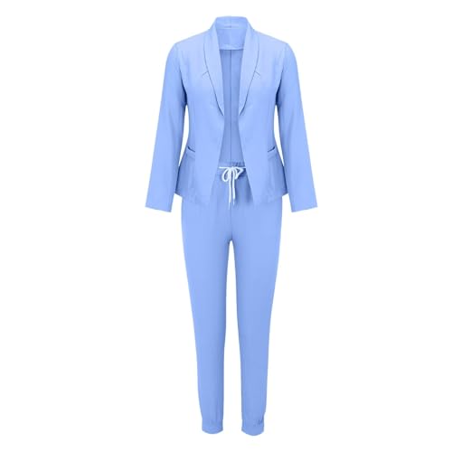 Two Piece Business Casual Sets for Women Drawstring High Waisted Pants Suit Ladies Suits for Work Professional2