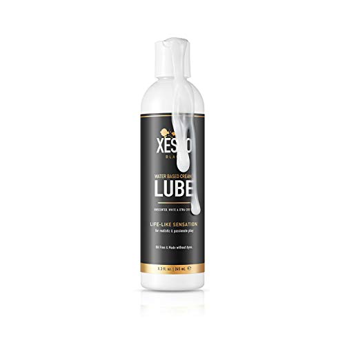 Waterbased Creamy White Lube, Unscented 8 fl.oz. Long-Lasting Gel Glide for Sensitive Skin, Women & Men & Couples, Massage, Slippery, Made in US