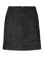 Vero Moda Women's Vmdonnadina Faux Suede Short Noos Skirt, Black (Black Black), L