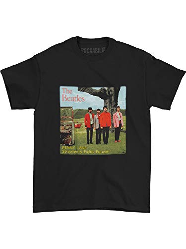 The Beatles – The Beatles Strawberry Fields Forever Men’s Blk T Shirt: Medium – Black – Medium - Les Beatles, Paul McCartney, John Lennon, RIngo Starr, George Harrison The Beatles - The Beatles Strawberry Fields Forever Men's Blk T Shirt: Medium - Black - Medium – Image 3