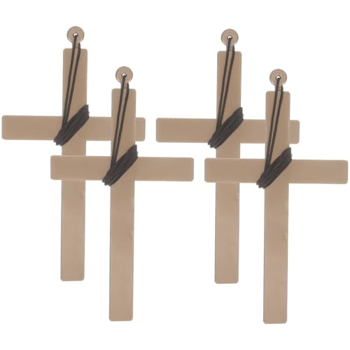 ULDIGI 4 Piezas Collares Cruz Plástico para Disfraz Monja Crucifijo Accesorio Fiesta Halloween Decorativo Ligero Resistente