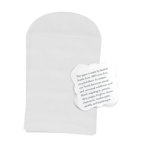 Seed Bloom 15 Sets of Square Planting Guide with Glassine Envelopes – Perfect for Seed Paper Products, Wedding Favors, and Gift Sets