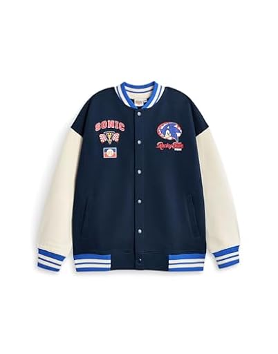 Sonic The Hedgehog Chaqueta bomber para niños| Chaqueta universitaria Sonic Racing Team para niños en Azul | Chaqueta de béisbol con cremallera y estampado de bandera a cuadros del personaje Sonic | Ya disponible en tu tienda friki favorita! En mundofriki.es! Sonic The Hedgehog Chaqueta bomber para niños| Chaqueta universitaria Sonic Racing Team para niños en Azul | Chaqueta de béisbol con cremallera y estampado de bandera a cuadros del personaje Sonic | Ya disponible en tu tienda friki favorita! En mundofriki.es!