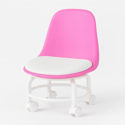 Image of The Tickle Toe Acrylic 360 Rotatable Chair | Mini Swivel Chair | High Resilience | Durable Backrest | Smart Wheels | Ideal for Adults & Kids | Pink
