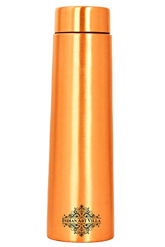 Image of Indian Art Villa Pyramid Design Lacquer Coated Copper Bottle, Drinkware & Tableware, Ayurveda Yoga, 800 ML