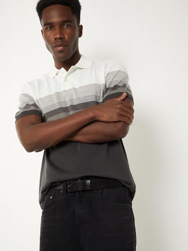Image of Max Men's Half Sleeves Regular Fit Striped Polo T-Shirt